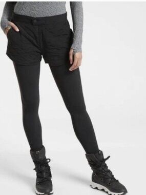 Athleta Toasty Buns Insulated Short Quilted Black Size 14 New!